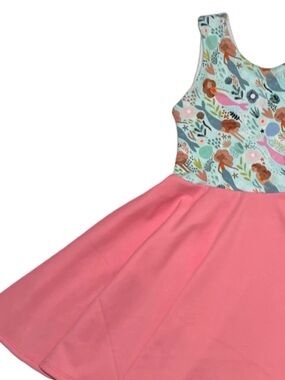 Malia + Kai Pink Mermaid Print Handmade Twirl Dress Sz 7